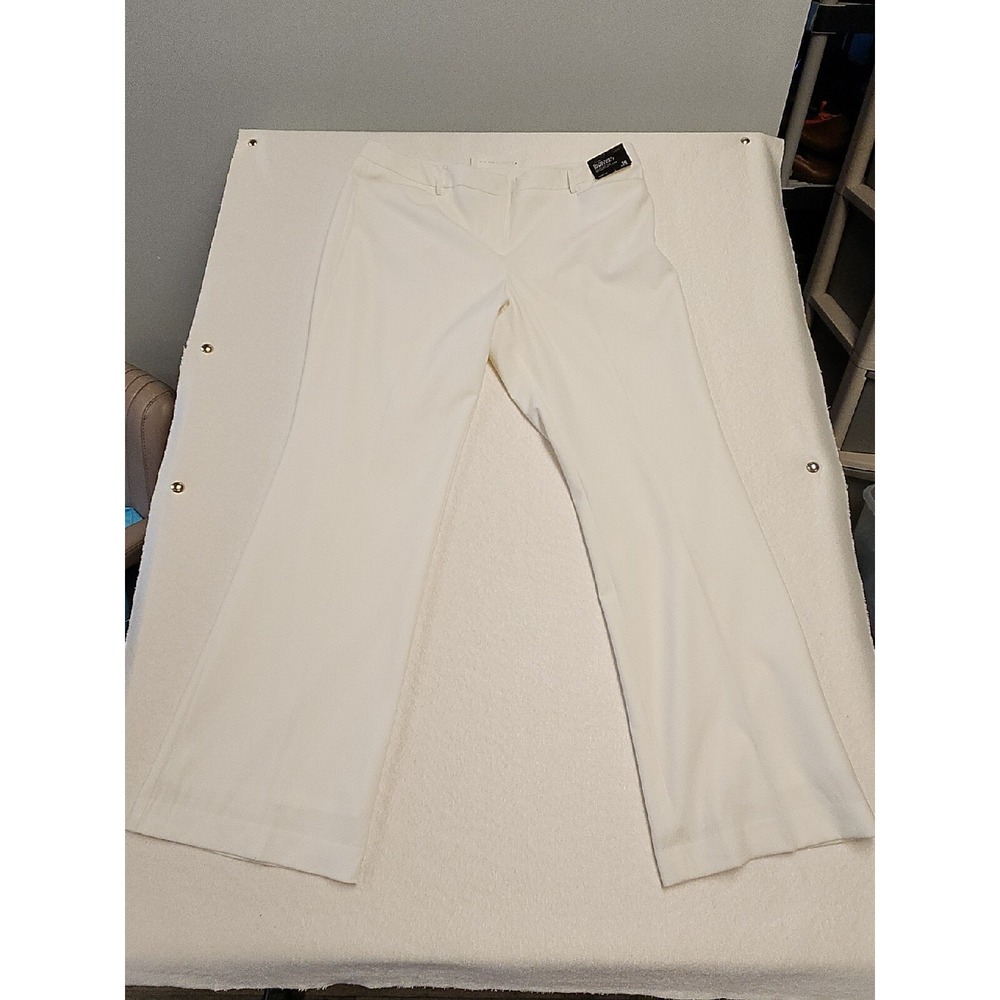 New York and Company White Pants Trousers Bootcut Stretch Mid Rise pants 16 New